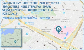 PORADNIA DERMATOLOGICZNA - SAMODZIELNY PUBLICZNY ZAKŁAD OPIEKI ZDROWOTNEJ MINISTERSTWA SPRAW WEWNĘTRZNYCH I ADMINISTRACJI W RZESZOWIE - UL. KRAKOWSKA 16,  RZESZÓW
