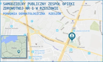 PORADNIA DERMATOLOGICZNA - SAMODZIELNY PUBLICZNY ZESPÓŁ OPIEKI ZDROWOTNEJ NR 1 W RZESZOWIE - UL. LUBELSKA 6,  RZESZÓW