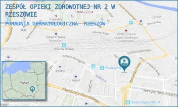 PORADNIA DERMATOLOGICZNA - ZESPÓŁ OPIEKI ZDROWOTNEJ NR 2 W RZESZOWIE - UL. ALEKSANDRA FREDRY 9,  RZESZÓW