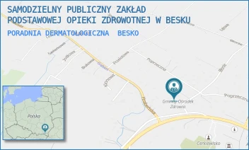 PORADNIA DERMATOLOGICZNA - SAMODZIELNY PUBLICZNY ZAKŁAD PODSTAWOWEJ OPIEKI ZDROWOTNEJ W BESKU - UL. BŁONIE 3,  BESKO