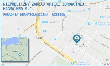 PORADNIA DERMATOLOGICZNA - NIEPUBLICZNY ZAKŁAD OPIEKI ZDROWOTNEJ  MAGMA-MED S.C. - UL. ŻWIRKI I WIGURY 8,  RZESZÓW
