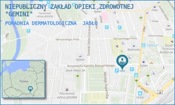 PORADNIA DERMATOLOGICZNA - NIEPUBLICZNY ZAKŁAD OPIEKI ZDROWOTNEJ "GEMINI" - UL. KRZYSZTOFA KAMILA BACZYŃSKIEGO 15,  JASŁO