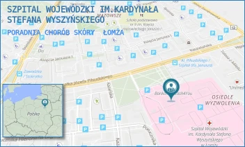 PORADNIA CHORÓB SKÓRY - SZPITAL WOJEWÓDZKI IM.KARDYNAŁA STEFANA WYSZYŃSKIEGO - MARSZ. JÓZEFA PIŁSUDSKIEGO 11,  ŁOMŻA