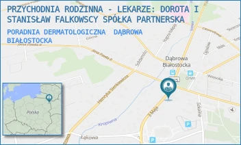 PORADNIA DERMATOLOGICZNA - PRZYCHODNIA RODZINNA - LEKARZE: DOROTA I STANISŁAW FALKOWSCY SPÓŁKA PARTNERSKA - 3 MAJA 1C,  DĄBROWA BIAŁOSTOCKA