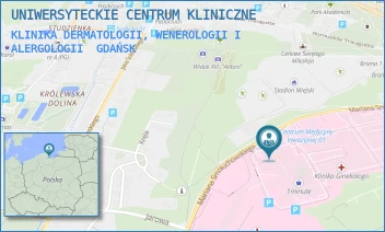KLINIKA DERMATOLOGII, WENEROLOGII I ALERGOLOGII - UNIWERSYTECKIE CENTRUM KLINICZNE - UL. MARIANA SMOLUCHOWSKIEGO 17,  GDAŃSK