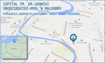 PORADNIA DERMATOLOGICZNA - SZPITAL IM. DR JADWIGI OBODZIŃSKIEJ-KRÓL W MALBORKU - UL. DWORCOWA 12,  NOWY DWÓR GDAŃSKI