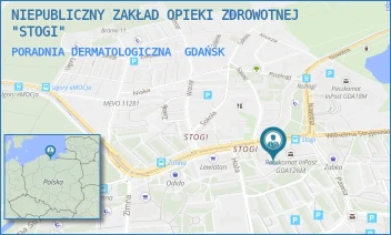 PORADNIA DERMATOLOGICZNA - NIEPUBLICZNY ZAKŁAD OPIEKI ZDROWOTNEJ "STOGI" - UL. WILHELMA STRYJEWSKIEGO 29,  GDAŃSK