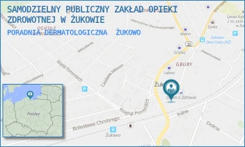 PORADNIA DERMATOLOGICZNA - SAMODZIELNY PUBLICZNY ZAKŁAD OPIEKI ZDROWOTNEJ W ŻUKOWIE - UL. POŻARNA 4,  ŻUKOWO