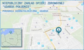 PORADNIA DERMATOLOGICZNA - NIEPUBLICZNY ZAKŁAD OPIEKI ZDROWOTNEJ "GDAŃSK-POŁUDNIE" - UL. JELENIOGÓRSKA 3,  GDAŃSK