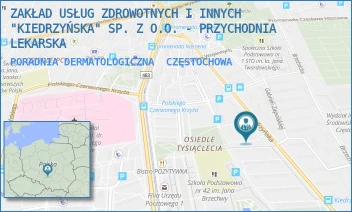 PORADNIA DERMATOLOGICZNA - ZAKŁAD USŁUG ZDROWOTNYCH I INNYCH "KIEDRZYŃSKA" SP. Z O.O. - PRZYCHODNIA LEKARSKA - UL. KIEDRZYŃSKA 81A [BRAK],  CZĘSTOCHOWA