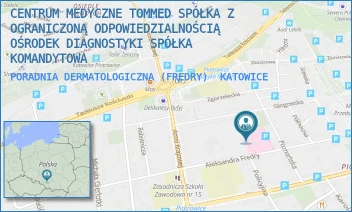 PORADNIA DERMATOLOGICZNA (FREDRY) - CENTRUM MEDYCZNE TOMMED SPÓŁKA Z OGRANICZONĄ ODPOWIEDZIALNOŚCIĄ OŚRODEK DIAGNOSTYKI SPÓŁKA KOMANDYTOWA - UL. ALEKSANDRA FREDRY 22,  KATOWICE