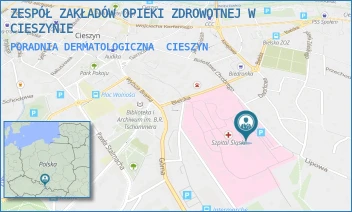 PORADNIA DERMATOLOGICZNA - ZESPÓŁ ZAKŁADÓW OPIEKI ZDROWOTNEJ W CIESZYNIE - UL. BIELSKA 4,  CIESZYN