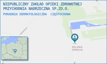 PORADNIA DERMATOLOGICZNA - NIEPUBLICZNY ZAKŁAD OPIEKI ZDROWOTNEJ PRZYCHODNIA NADRZECZNA SP.ZO.O. - UL. NADRZECZNA 32A,  CZĘSTOCHOWA