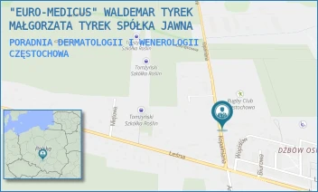 PORADNIA DERMATOLOGII I WENEROLOGII - "EURO-MEDICUS" WALDEMAR TYREK MAŁGORZATA TYREK SPÓŁKA JAWNA - UL. KOPALNIANA 4,  CZĘSTOCHOWA