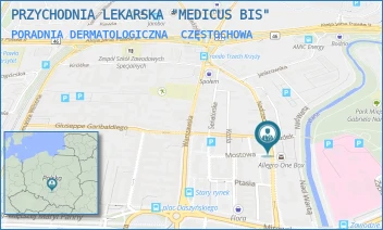 PORADNIA DERMATOLOGICZNA - PRZYCHODNIA LEKARSKA "MEDICUS BIS" - UL. NADRZECZNA 46/48,  CZĘSTOCHOWA