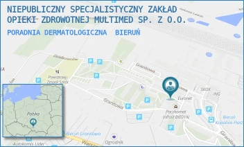 PORADNIA DERMATOLOGICZNA - NIEPUBLICZNY SPECJALISTYCZNY ZAKŁAD OPIEKI ZDROWOTNEJ MULTIMED SP. Z O.O. - UL. GRANITOWA 22,  BIERUŃ