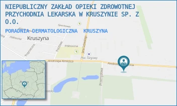 PORADNIA DERMATOLOGICZNA - NIEPUBLICZNY ZAKŁAD OPIEKI ZDROWOTNEJ PRZYCHODNIA LEKARSKA W KRUSZYNIE SP. Z O.O. - UL. KMICICA 10,  KRUSZYNA