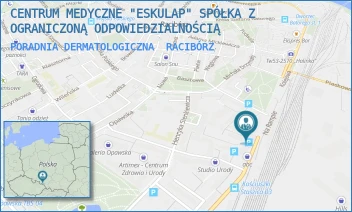 PORADNIA DERMATOLOGICZNA - CENTRUM MEDYCZNE "ESKULAP" SPÓŁKA Z OGRANICZONĄ ODPOWIEDZIALNOŚCIĄ - UL. KOLEJOWA 19A,  RACIBÓRZ