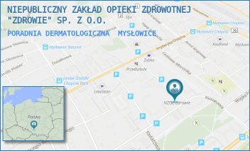 PORADNIA DERMATOLOGICZNA - NIEPUBLICZNY ZAKŁAD OPIEKI ZDROWOTNEJ "ZDROWIE" SP. Z O.O. - RÓŻYCKIEGO 2C,  MYSŁOWICE