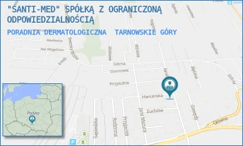 PORADNIA DERMATOLOGICZNA - "SANTI-MED" SPÓŁKĄ Z OGRANICZONĄ ODPOWIEDZIALNOŚCIĄ - UL. KAROLA MIARKI 8/1,  TARNOWSKIE GÓRY