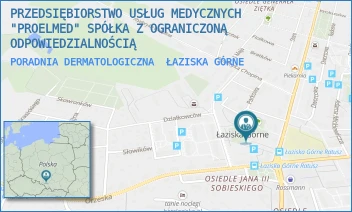 PORADNIA DERMATOLOGICZNA - PRZEDSIĘBIORSTWO USŁUG MEDYCZNYCH "PROELMED" SPÓŁKA Z OGRANICZONĄ ODPOWIEDZIALNOŚCIĄ - PL. RATUSZOWY 1B,  ŁAZISKA GÓRNE