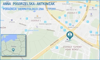 PORADNIA DERMATOLOGICZNA - ANNA POGORZELSKA-ANTKOWIAK - UL. ALEJA BIELSKA 135B/17,  TYCHY