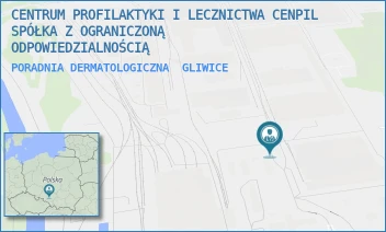 PORADNIA DERMATOLOGICZNA - CENTRUM PROFILAKTYKI I LECZNICTWA CENPIL SPÓŁKA Z OGRANICZONĄ ODPOWIEDZIALNOŚCIĄ - UL. MECHANIKÓW 9,  GLIWICE
