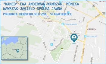 PORADNIA DERMATOLOGICZNA - "WAMED" EWA ANDERMAN-WAWRZAK, MONIKA WAWRZAK-JAGIEŁO SPÓŁKA JAWNA - JANA PAWAŁA II 1,  STARACHOWICE