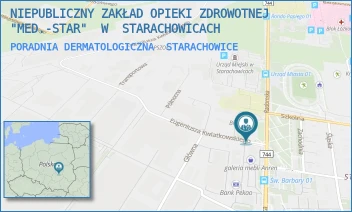 PORADNIA DERMATOLOGICZNA - NIEPUBLICZNY ZAKŁAD OPIEKI ZDROWOTNEJ "MED.-STAR"  W  STARACHOWICACH - RADOMSKA 35,  STARACHOWICE