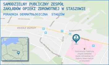 PORADNIA DERMATOLOGICZNA - SAMODZIELNY PUBLICZNY ZESPÓŁ ZAKŁADÓW OPIEKI ZDROWOTNEJ W STASZOWIE - 11 LISTOPADA 78,  STASZÓW