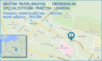 PORADNIA DERMATOLOGICZNA - GRAŻYNA MAZUR-BAŁDYGA - GRAŻYNA MAZUR-BAŁDYGA - INDYWIDUALNA SPECJALISTYCZNA PRAKTYKA LEKARSKA - BATALIONÓW CHŁOPSKICH 33,  PIŃCZÓW