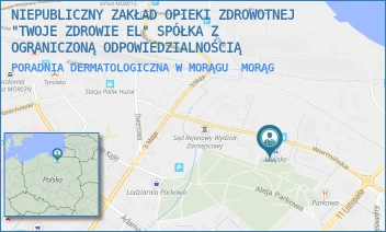 PORADNIA DERMATOLOGICZNA W MORĄGU - NIEPUBLICZNY ZAKŁAD OPIEKI ZDROWOTNEJ "TWOJE ZDROWIE EL" SPÓŁKA Z OGRANICZONĄ ODPOWIEDZIALNOŚCIĄ - WARMIŃSKA 23,  MORĄG