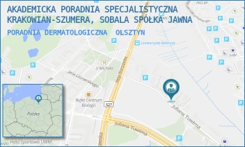PORADNIA DERMATOLOGICZNA - AKADEMICKA PORADNIA SPECJALISTYCZNA KRAKOWIAN-SZUMERA, SOBALA SPÓŁKA JAWNA - JULIANA TUWIMA 3B/1,  OLSZTYN
