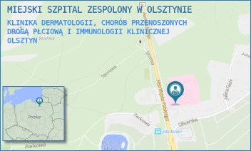 KLINIKA DERMATOLOGII, CHORÓB PRZENOSZONYCH DROGĄ PŁCIOWĄ I IMMUNOLOGII KLINICZNEJ - MIEJSKI SZPITAL ZESPOLONY W OLSZTYNIE - AL. WOJSKA POLSKIEGO 30,  OLSZTYN