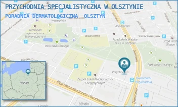 PORADNIA DERMATOLOGICZNA - PRZYCHODNIA SPECJALISTYCZNA W OLSZTYNIE - DWORCOWA 28,  OLSZTYN