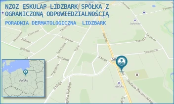 PORADNIA DERMATOLOGICZNA - NZOZ ESKULAP LIDZBARK SPÓŁKA Z OGRANICZONĄ ODPOWIEDZIALNOŚCIĄ - ZIELUŃSKA 25,  LIDZBARK