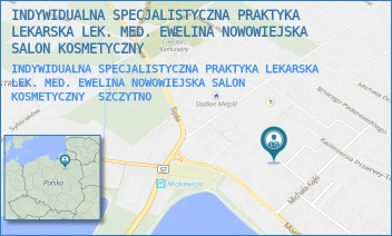 INDYWIDUALNA SPECJALISTYCZNA PRAKTYKA LEKARSKA LEK. MED. EWELINA NOWOWIEJSKA SALON KOSMETYCZNY - INDYWIDUALNA SPECJALISTYCZNA PRAKTYKA LEKARSKA LEK. MED. EWELINA NOWOWIEJSKA SALON KOSMETYCZNY - KOLBERGA 8,  SZCZYTNO