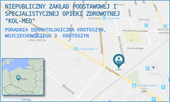 PORADNIA DERMATOLOGICZNA KROTOSZYN, WOJCIECHOWSKIEGO 3 - NIEPUBLICZNY ZAKŁAD PODSTAWOWEJ I SPECJALISTYCZNEJ OPIEKI ZDROWOTNEJ "KOL-MED" - WOJCIECHOWSKIEGO 3,  KROTOSZYN