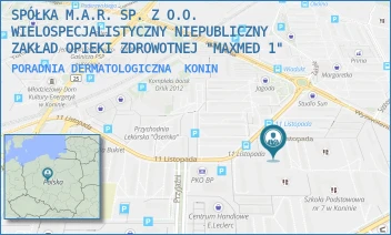 PORADNIA DERMATOLOGICZNA - SPÓŁKA M.A.R. SP. Z O.O. WIELOSPECJALISTYCZNY NIEPUBLICZNY ZAKŁAD OPIEKI ZDROWOTNEJ "MAXMED 1" - 11 LISTOPADA 26,  KONIN