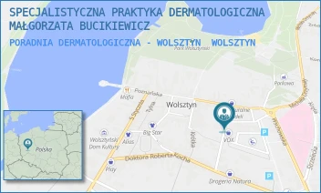 PORADNIA DERMATOLOGICZNA - WOLSZTYN - SPECJALISTYCZNA PRAKTYKA DERMATOLOGICZNA MAŁGORZATA BUCIKIEWICZ - WODNA 6,  WOLSZTYN