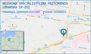 PORADNIA DERMATOLOGICZNA - WOJSKOWA SPECJALISTYCZNA PRZYCHODNIA LEKARSKA SP ZOZ - SZYLINGA ARNOLDA 1,  POZNAŃ-GRUNWALD