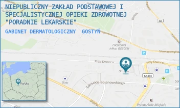 GABINET DERMATOLOGICZNY - NIEPUBLICZNY ZAKŁAD PODSTAWOWEJ I SPECJALISTYCZNEJ OPIEKI ZDROWOTNEJ "PORADNIE LEKARSKIE" - PRZY DWORCU 4,  GOSTYŃ