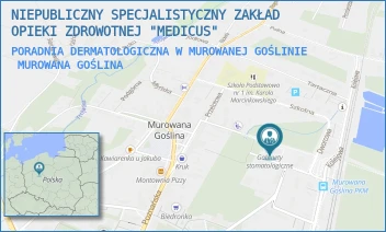 PORADNIA DERMATOLOGICZNA W MUROWANEJ GOŚLINIE - NIEPUBLICZNY SPECJALISTYCZNY ZAKŁAD OPIEKI ZDROWOTNEJ "MEDICUS" - DWORCOWA 10, MUROWANA GOŚLINA