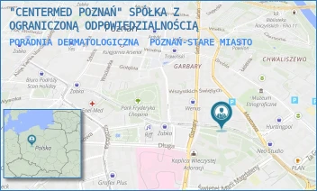 PORADNIA DERMATOLOGICZNA - "CENTERMED POZNAŃ" SPÓŁKA Z OGRANICZONĄ ODPOWIEDZIALNOŚCIĄ - MOSTOWA 23A/28,  POZNAŃ-STARE MIASTO