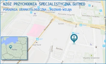 PORADNIA DERMATOLOGICZNA - NZOZ PRZYCHODNIA SPECJALISTYCZNA GUTMED - CZWARTAKÓW 17,  POZNAŃ-WILDA