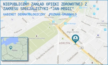 GABINET DERMATOLOGICZNY - NIEPUBLICZNY ZAKŁAD OPIEKI ZDROWOTNEJ Z ZAKRESU SPECJALISTYKI "JAN-MEDIC" - ŚCIEGIENNEGO 22,  POZNAŃ-GRUNWALD