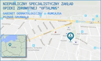 GABINET DERMATOLOGICZNY - RUMCAJSA - NIEPUBLICZNY SPECJALISTYCZNY ZAKŁAD OPIEKI ZDROWOTNEJ "OFTALMUS" - RUMCAJSA 2A,  POZNAŃ-GRUNWALD