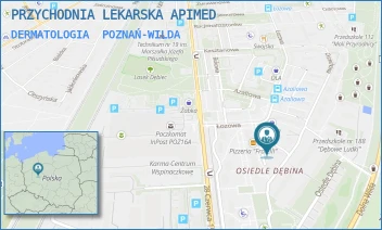DERMATOLOGIA - PRZYCHODNIA LEKARSKA APIMED - OS. DĘBINA 103,  POZNAŃ-WILDA