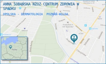 OPOLSKA - DERMATOLOGIA - ANNA SOBAŃSKA NZOZ CENTRUM ZDROWIA W SPADKU - OPOLSKA 58,  POZNAŃ-WILDA