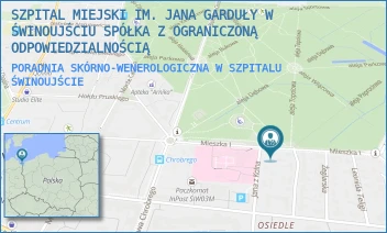 PORADNIA SKÓRNO-WENEROLOGICZNA W SZPITALU - SZPITAL MIEJSKI IM. JANA GARDUŁY W ŚWINOUJŚCIU SPÓŁKA Z OGRANICZONĄ ODPOWIEDZIALNOŚCIĄ - MIESZKA I 7,  ŚWINOUJŚCIE